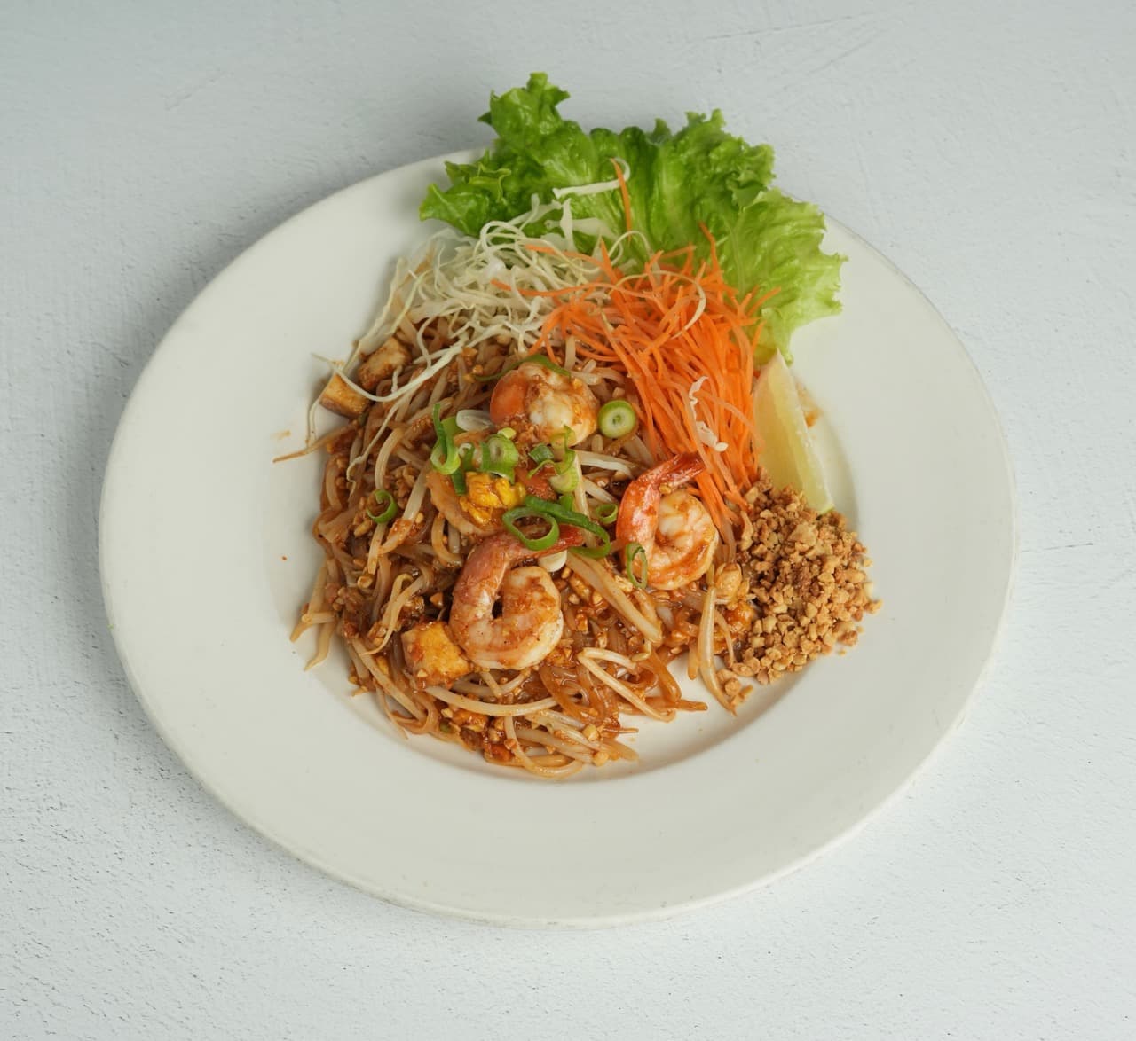Pad Thai plated at Maly Thai restaurant in St. Charles